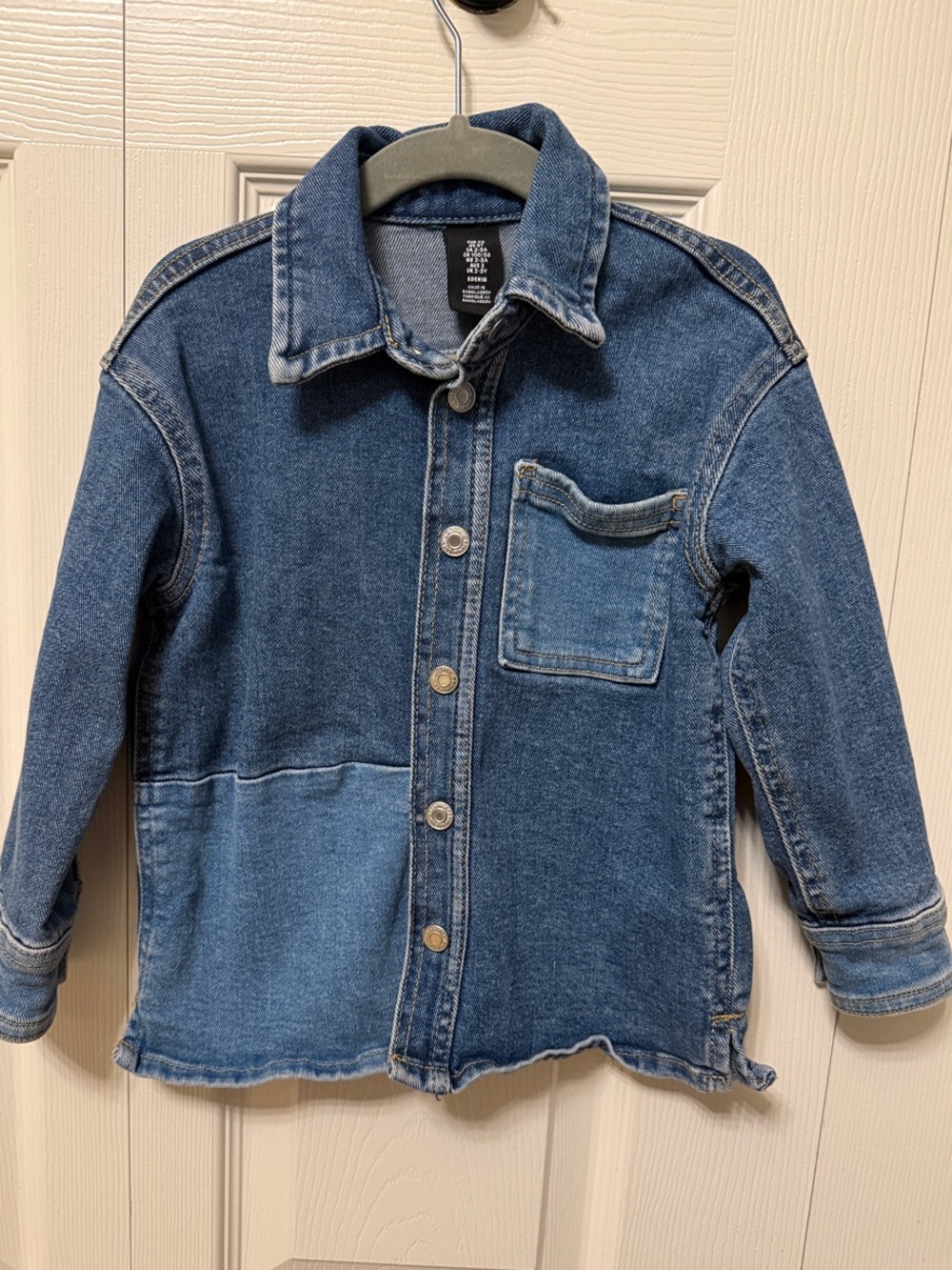 H&M Kids Two-Tone Patch Blue Denim Jacket Shacket 3T